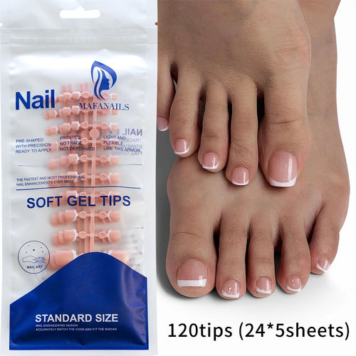 100PCS Short Square False Toenail Tips Full Cover White Artificial