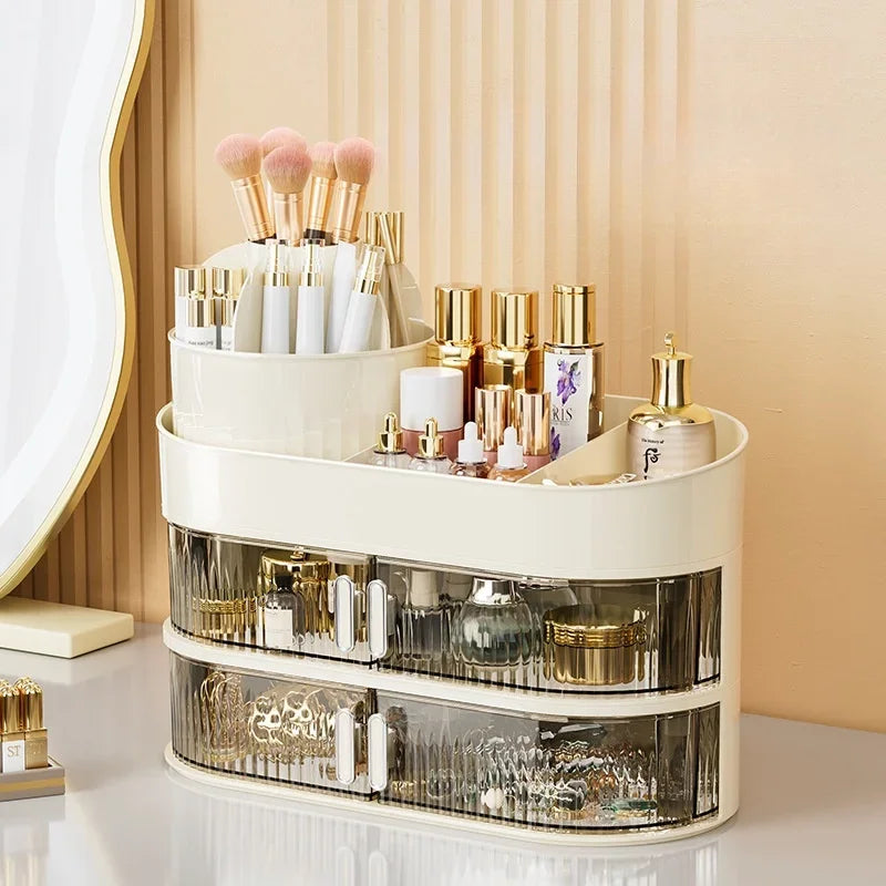 Rotating Cosmetic Storage Box Large Capacity Drawer Organizer Jewelry