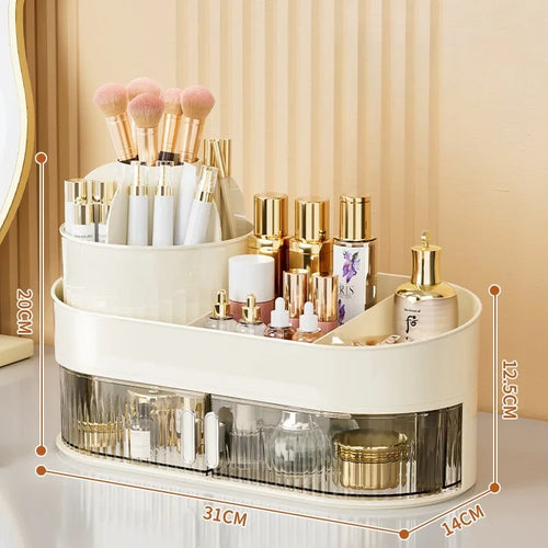 Rotating Cosmetic Storage Box Large Capacity Drawer Organizer Jewelry