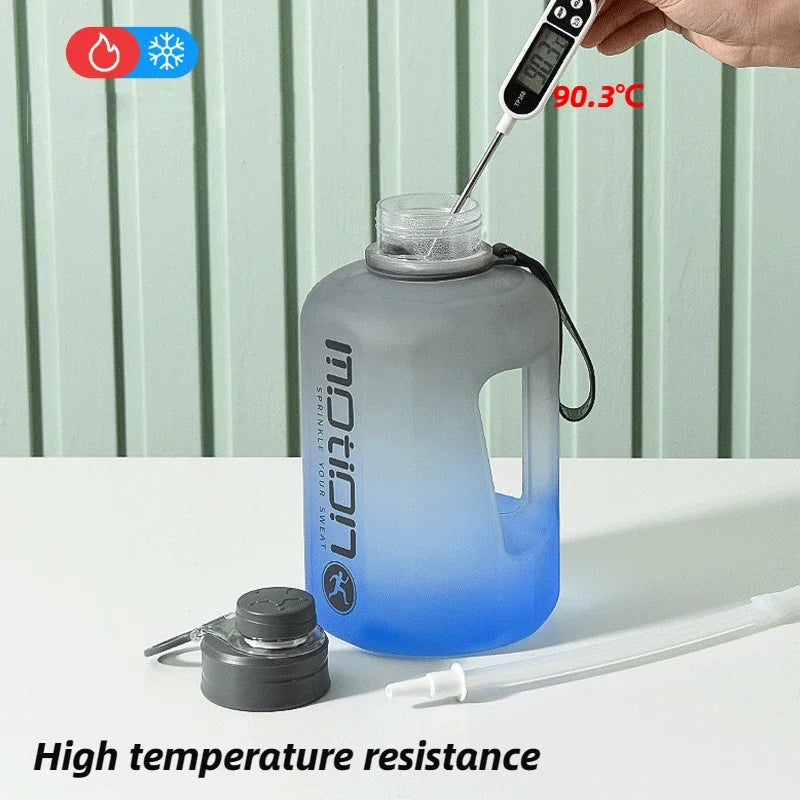 2 Liter Sports Water Bottle With Straw Large Capacity Fitness With