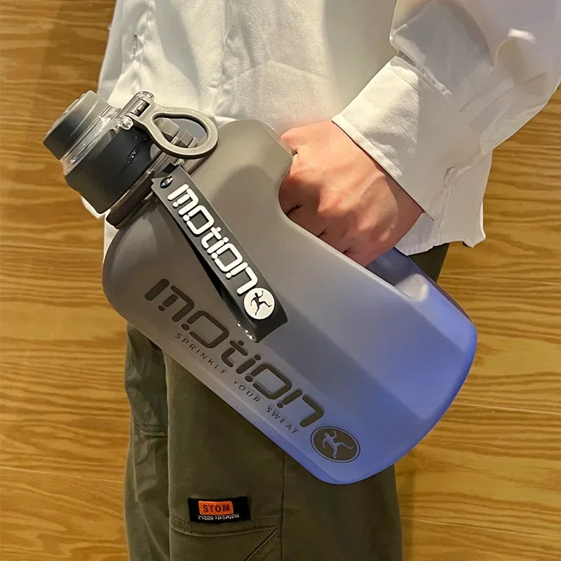 2 Liter Sports Water Bottle With Straw Large Capacity Fitness With