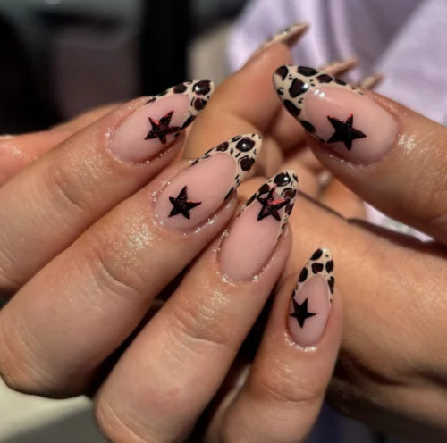 24Pcs Pink French Style Fake Nails 3D Bowknot Designs Short Square