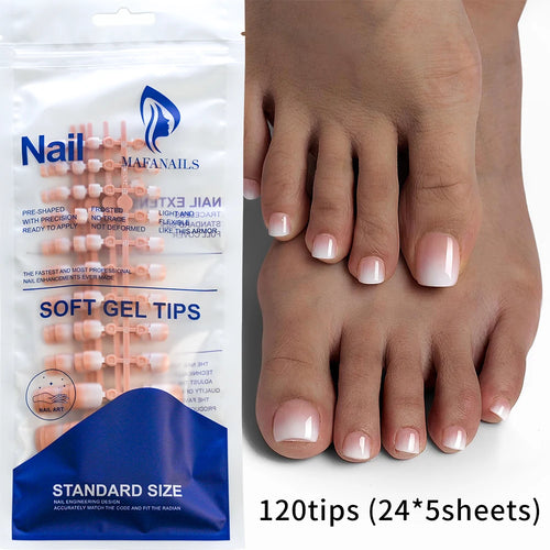 100PCS Short Square False Toenail Tips Full Cover White Artificial