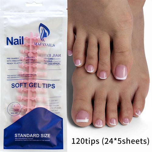 100PCS Short Square False Toenail Tips Full Cover White Artificial