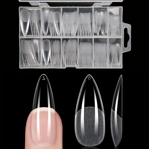 120Pcs Full Cover Press On Nail Tips Stiletto Almond Square Coffin
