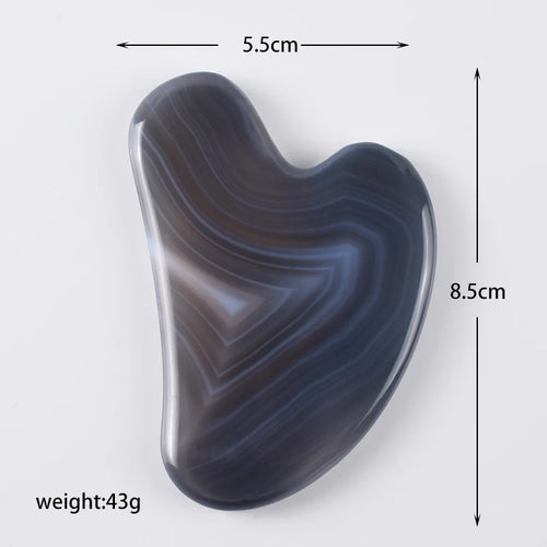 Grey agate Jade Roller Massager Gouache Scraper For Face Facial Skin