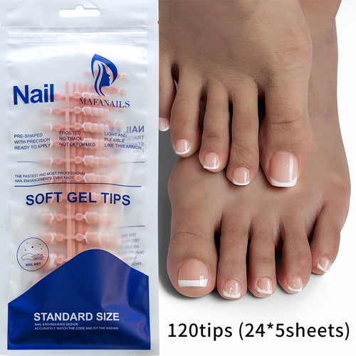 100PCS Short Square False Toenail Tips Full Cover White Artificial