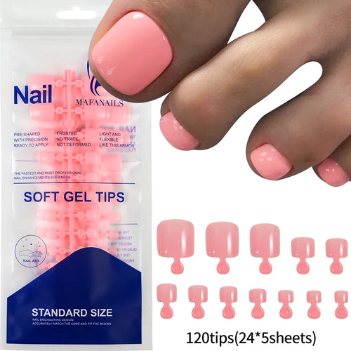 100PCS Short Square False Toenail Tips Full Cover White Artificial