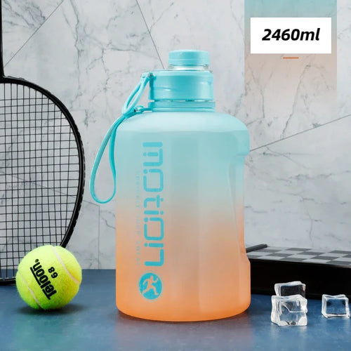 2 Liter Sports Water Bottle With Straw Large Capacity Fitness With