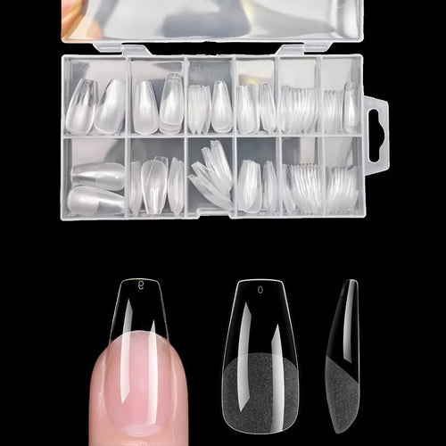 120Pcs Full Cover Press On Nail Tips Stiletto Almond Square Coffin