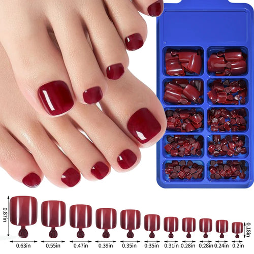 100PCS Short Square False Toenail Tips Full Cover White Artificial