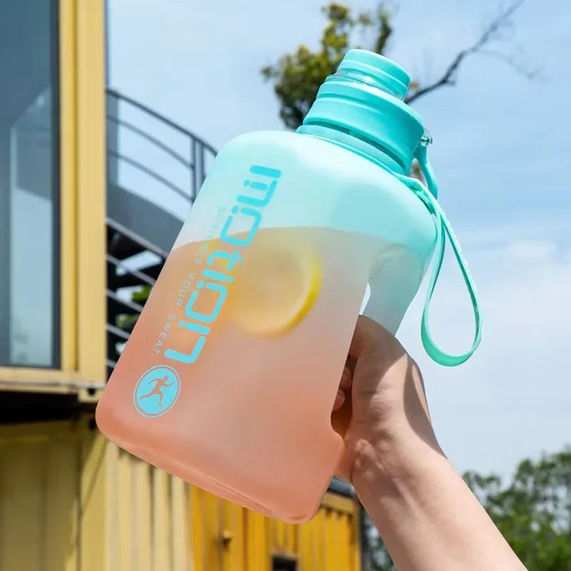 2 Liter Sports Water Bottle With Straw Large Capacity Fitness With