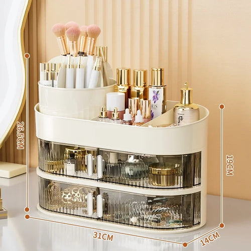 Rotating Cosmetic Storage Box Large Capacity Drawer Organizer Jewelry